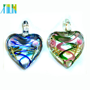 Venta al por mayor Crystal beads Multicolor Heart Glass Pendants